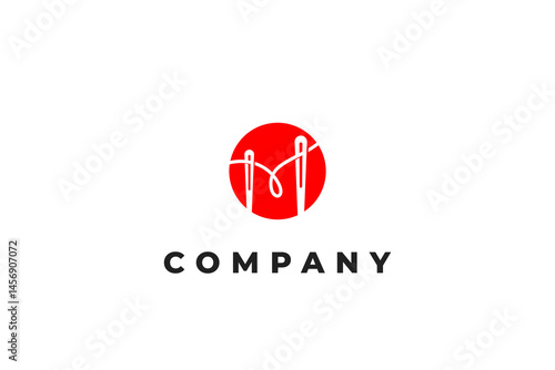 letter m needle and sewing thread taylor logo
