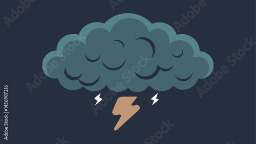 Brain with Storm Clouds A brain overshadowed by dark storm clouds depicting the negative emotions and anxiety that accompany chronic stress.