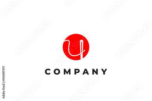 letter u needle and sewing thread taylor logo