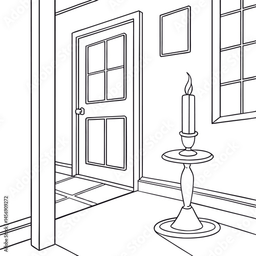 vector illustration of a candlestick with a candle