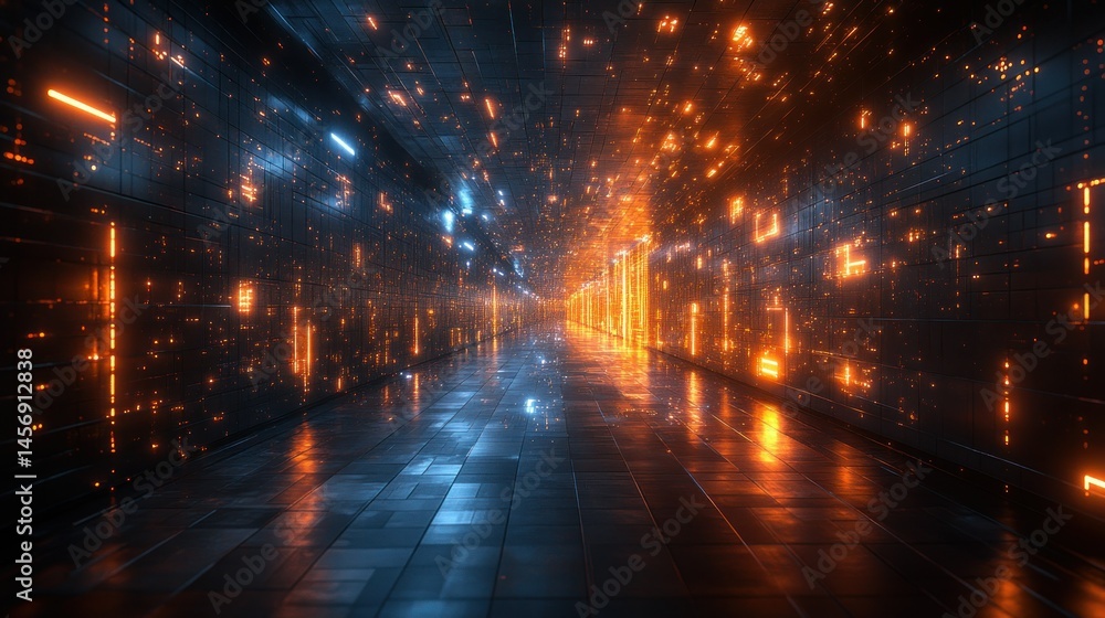 Neon tunnel, futuristic, glowing Neon tunnel, futuristic, glowing