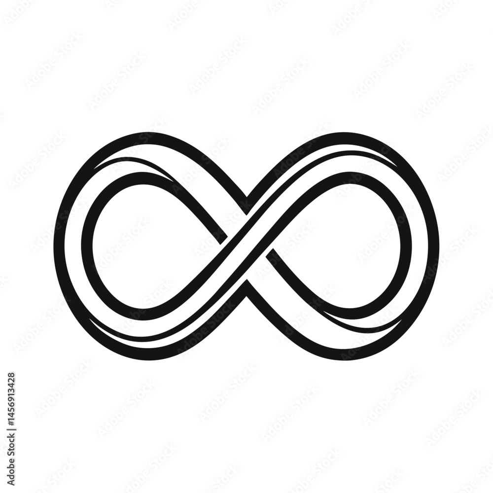 Elegant black and white infinity symbol illustrating concepts of timelessness and continuity Elegant black and white infinity symbol illustrating concepts of timelessness and continuity