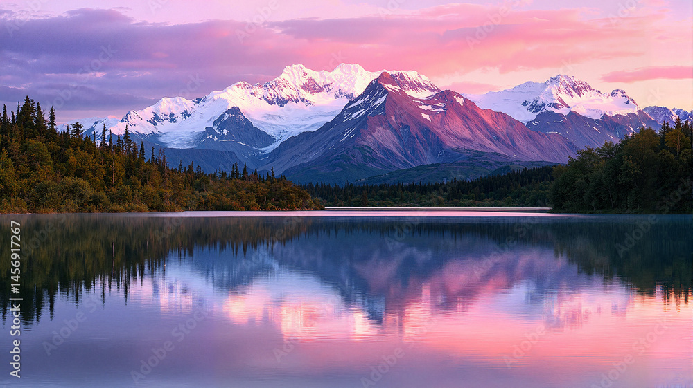 Stunning mountain landscape with reflection on calm lake
Stunning mountain landscape with reflection on calm lake