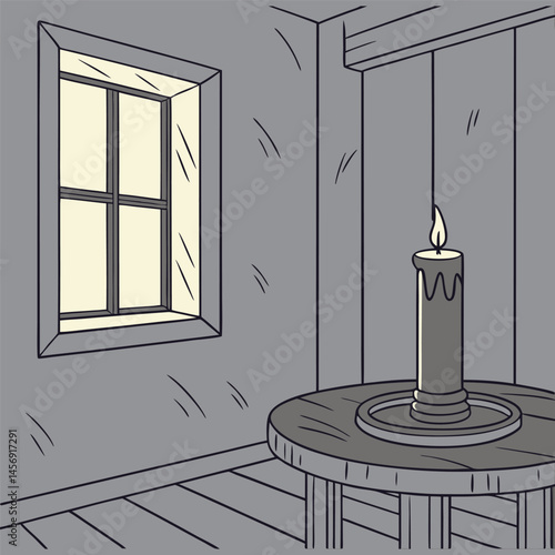vector illustration of a candlestick with a candle