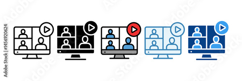 Webinar  Icon Set Multiple Style Collection