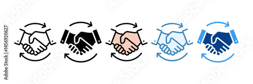 Agreement  Icon Set Multiple Style Collection