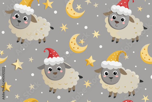 Adorable Polar Bear Cubs in Ice Caves Seamless Pattern
