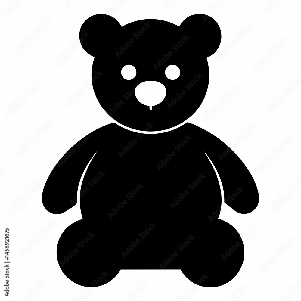 Teddy Bear icon vector silhouette illustration isolated on white background Teddy Bear icon vector silhouette illustration isolated on white background
