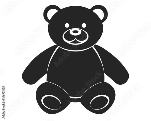 Teddy Bear vector silhouette illustration isolated on white background