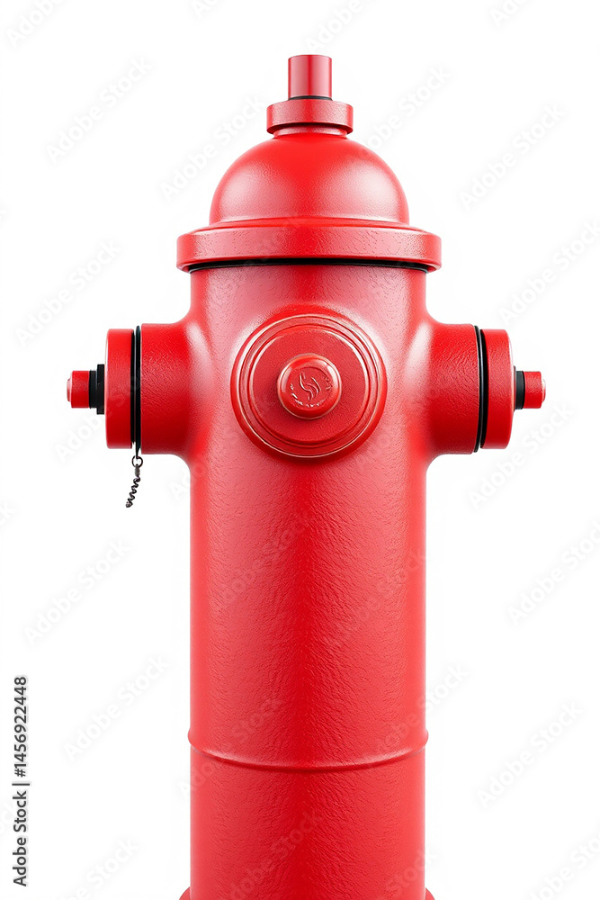 Red fire hydrant for firefighting on a white background Red fire hydrant for firefighting on a white background