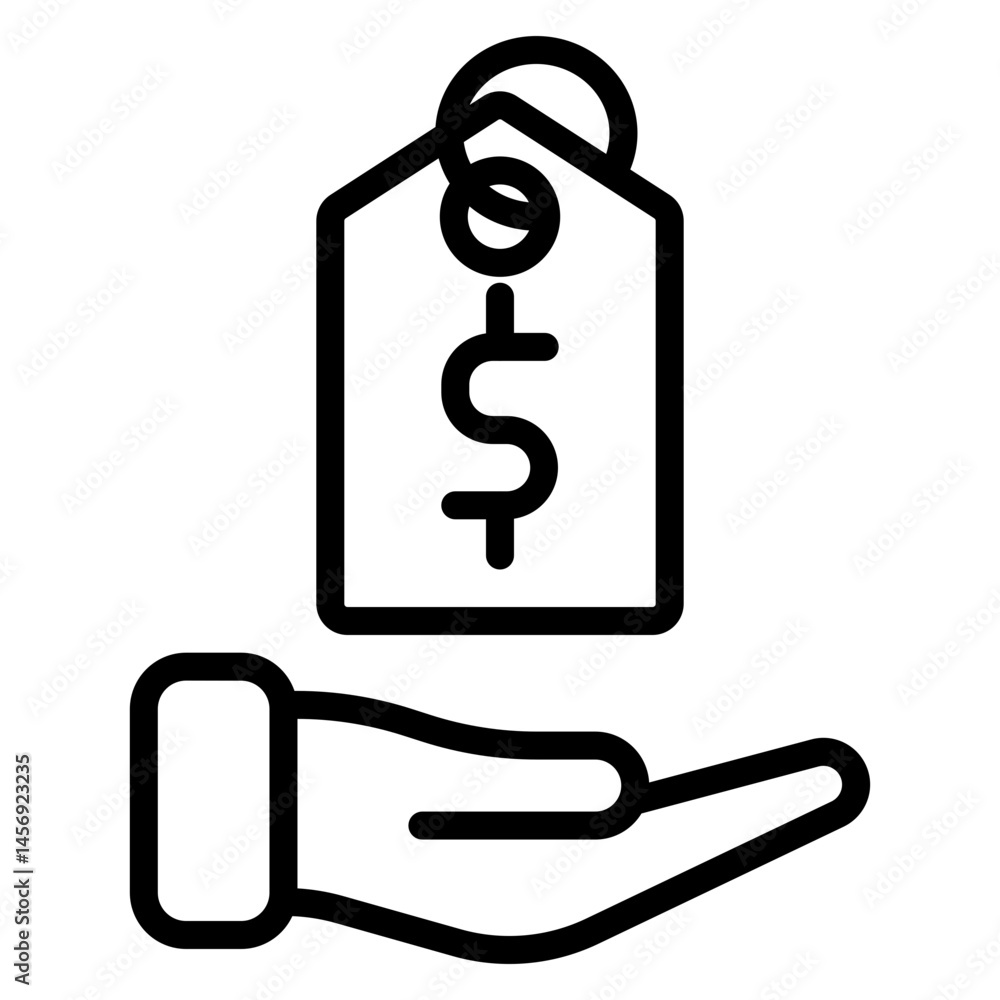 Business Pricing Vector Line Icon Design Business Pricing Vector Line Icon Design