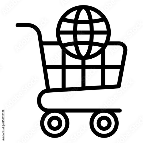 E-commerce SEO Vector Line Icon Design