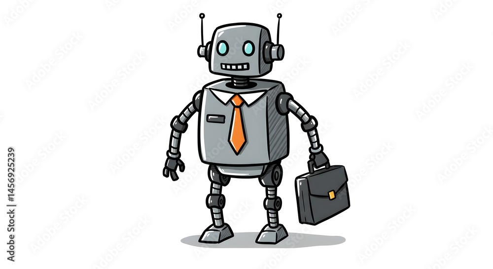 Robot businessman ai automation concept illustration Robot businessman ai automation concept illustration