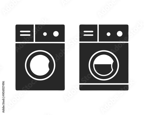 Washing Machine icon vector silhouette illustration isolated on white background