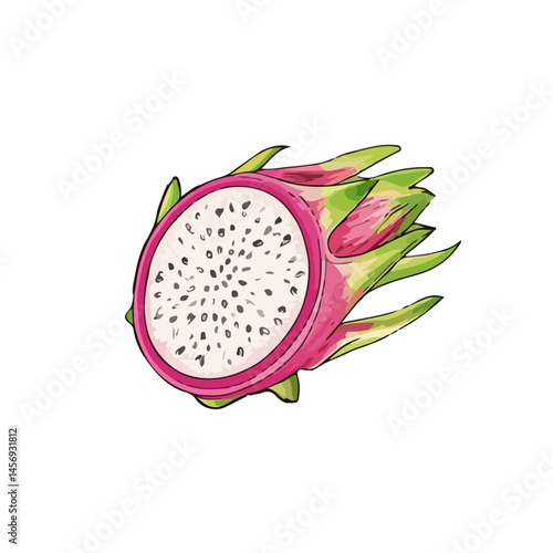 dragon fruit isolated on white background