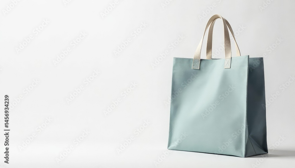 Stylish canvas shopping bag, white background, canvas bag, object, casual bag
