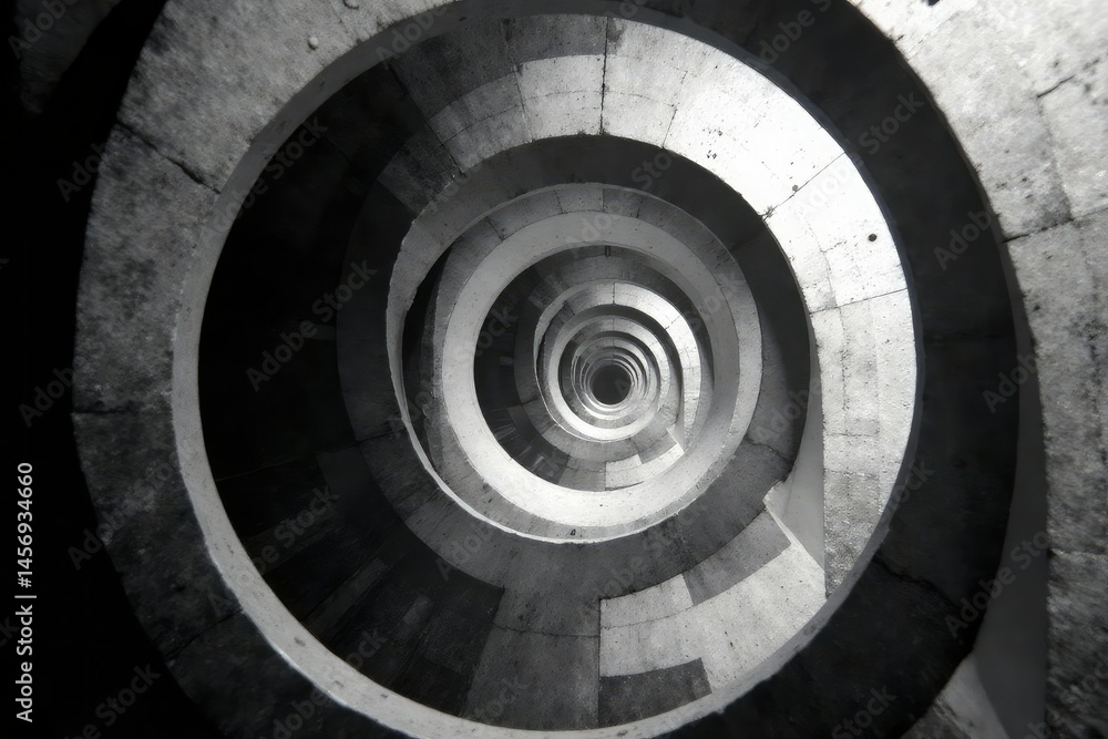 Complex overlapping circles forming a radiating design, monochrome, simple, optical, abstract
