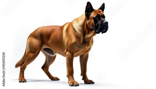 Obraz na płótnie Majestic Mastiff, powerful stance, white background, background, pet, portrait w salonie