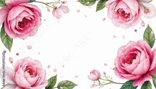 Obraz na płótnie Delicate watercolor roses & peonies, blush pink hues, blush, flowers, pastel w salonie