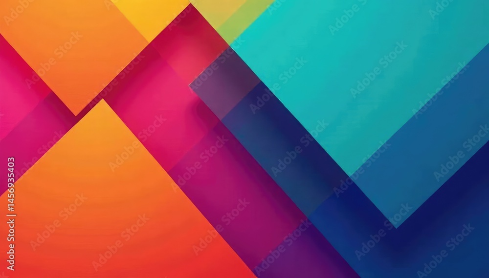 Geometric abstract shapes, vibrant color blocks , colorful, repeat, blocks
