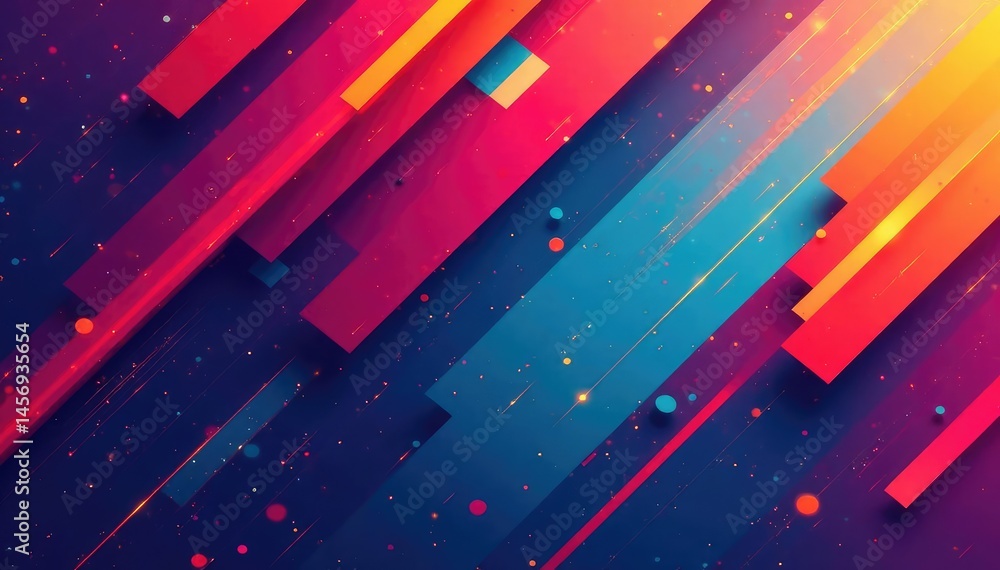 Geometric abstract wallpaper with bold lines and shapes , interior, wall