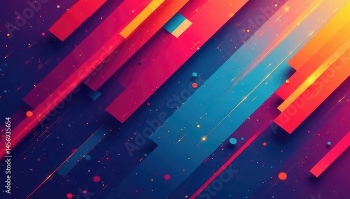 Obraz na płótnie Geometric abstract wallpaper with bold lines and shapes , interior, wall w salonie