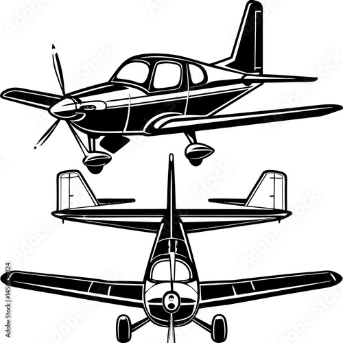 Contemporary Airplane Vector Graphic Design