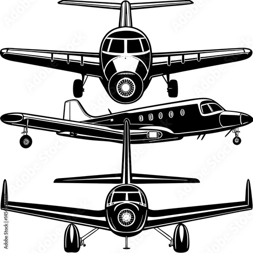 Modern Aircraft Vector Illustration in Flat Style
