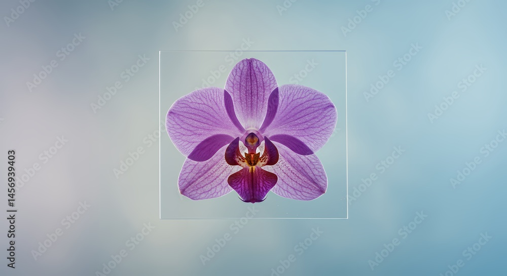 Fototapeta premium Purple Orchid on Glass