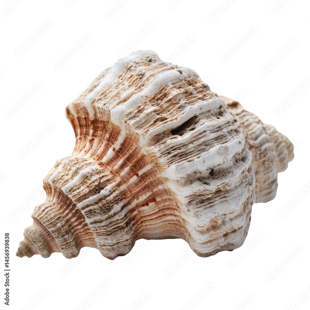 Seashell with natural texture and colors evokes summer vacation and cruise vibes for relaxing beach atmosphere Seashell with natural texture and colors evokes summer vacation and cruise vibes for relaxing beach atmosphere