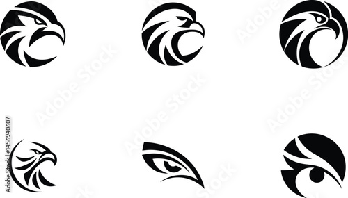 set of Eagle Head icon vector logos