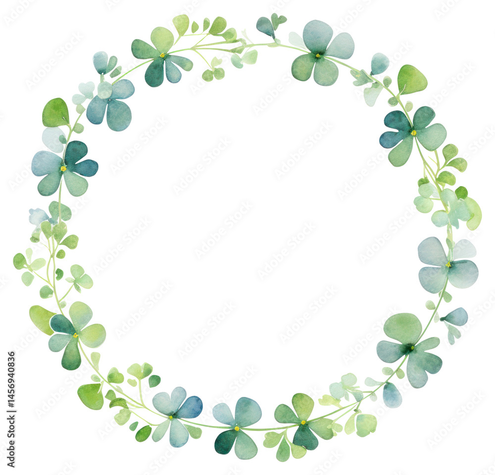 PNG Clovers circle border pattern wreath green. PNG Clovers circle border pattern wreath green.