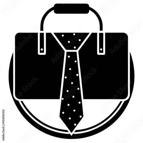 Tie-and-briefcase Vector Illustration Printable Graphic Design for Office Celebration