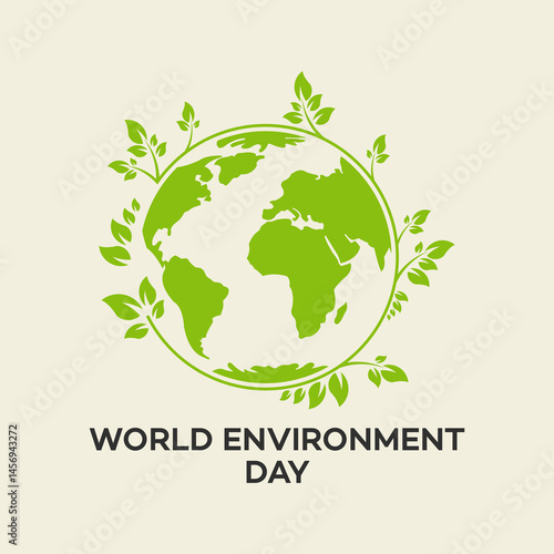 World Environment Day Logo with Earth and Trees