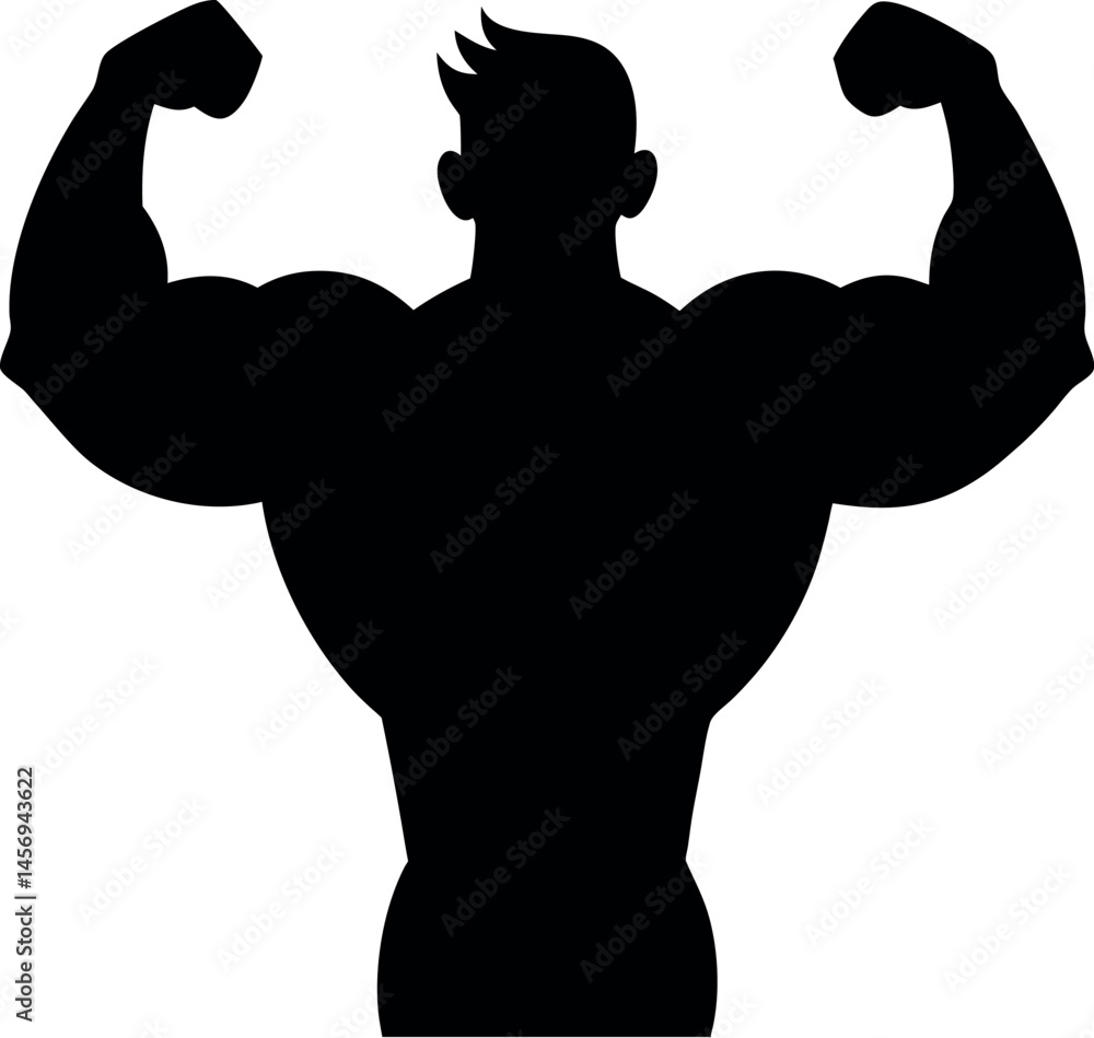 Fototapeta premium Bodybuilder Silhouette – High-Quality Vector for Fitness, Gym, Workout, and Muscle Training Designs
