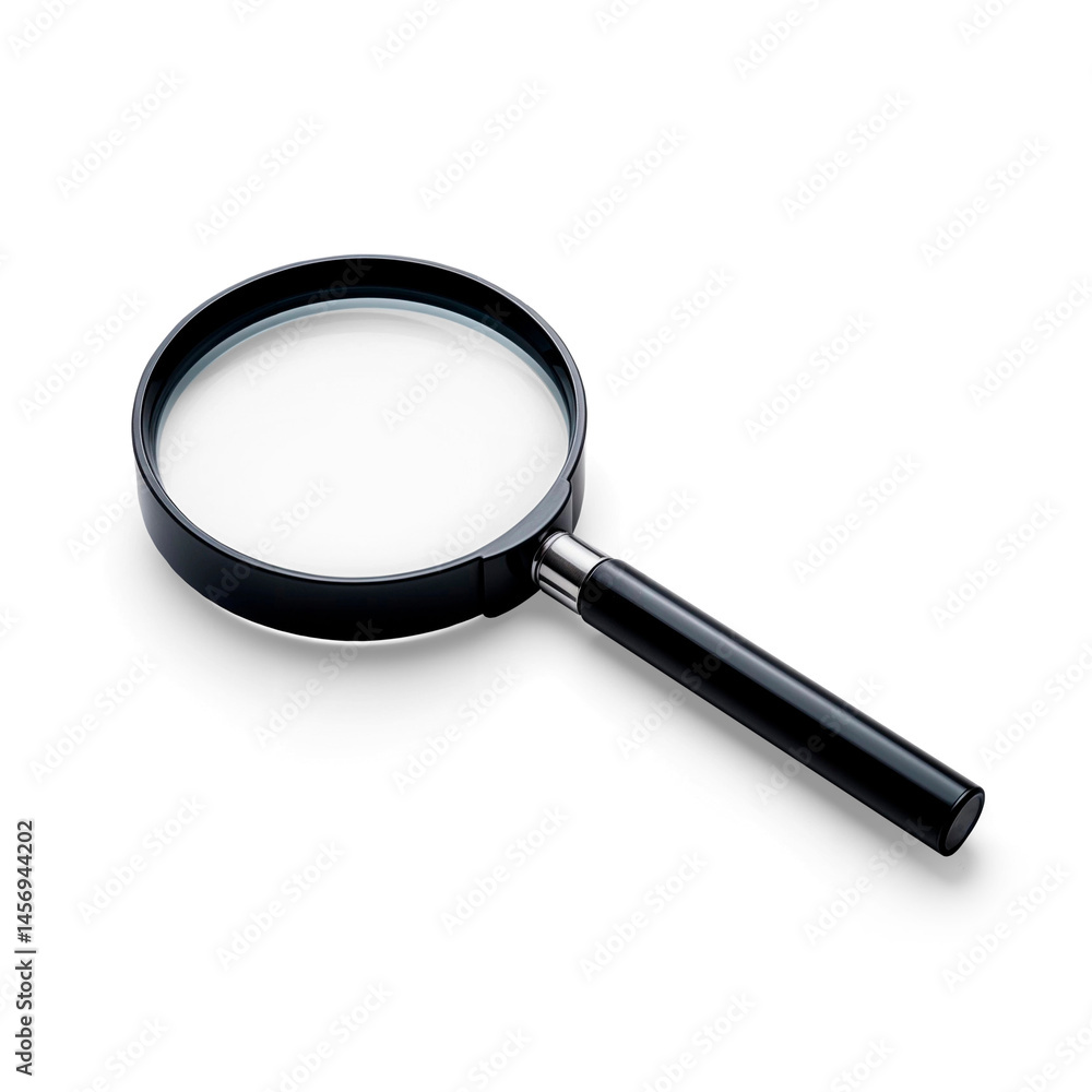 Magnifying glass as a concept of searching and finding a job candidate, with a transparent background and shadow Magnifying glass as a concept of searching and finding a job candidate, with a transparent background and shadow