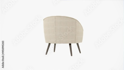 cream single sofa 360 animation