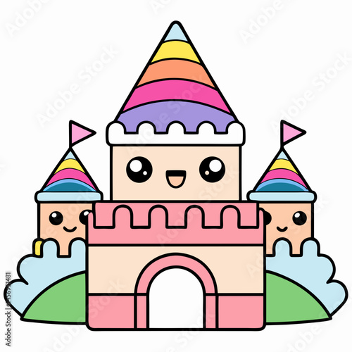 fairy tale castle vector illustration