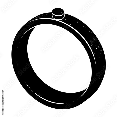 vector illustration of a ring silhouette on white background