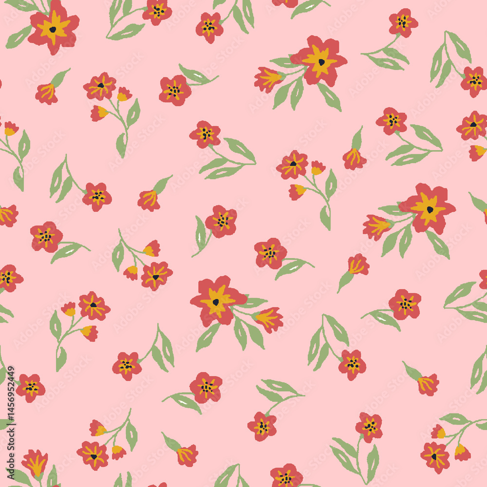 seamless pattern with flowers red pink theme seamless pattern with flowers red pink theme