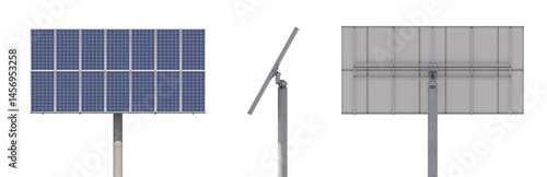 Foto Sample of solar panel with dual-axis rotation mechanism for sun tracking