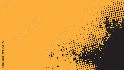 Vector grunge abstract texture. Effect old wall texture background. Abstract red and yellow gradient with halftone dots and distressed grunge texture