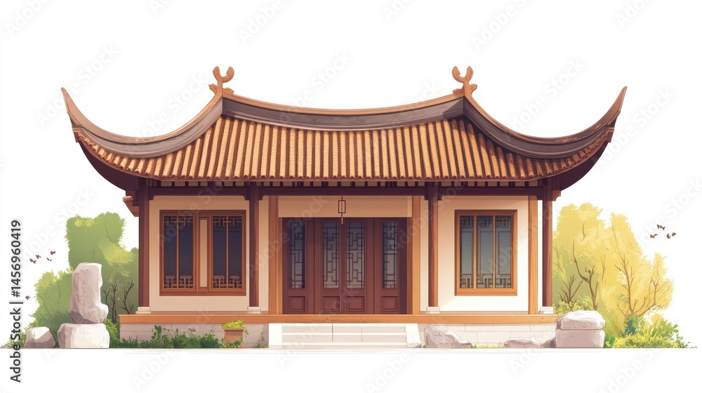 Obraz premium Asian Pagoda Style Building