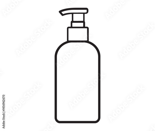 Spray bottle silhouette. Cosmetic dispenser bottle icons. Minimalist pump bottle illustrations.