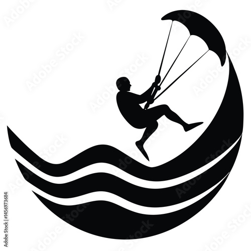 Kiteboarding Silhouette Thrilling Watersports Action