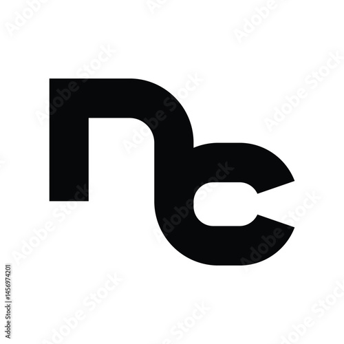 Simple Letter NC Initial logo design