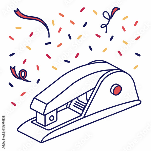 Office-confetti Vector Illustration Printable Graphic Design for Office Celebration