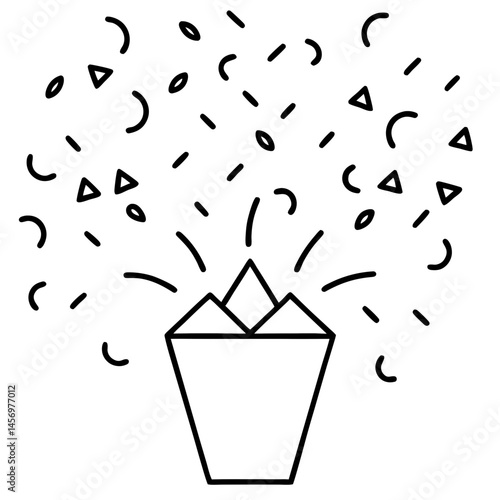 Office-confetti Vector Illustration Printable Graphic Design for Office Celebration
