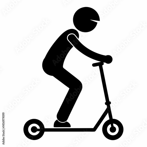 silhouette of a man on a scooter