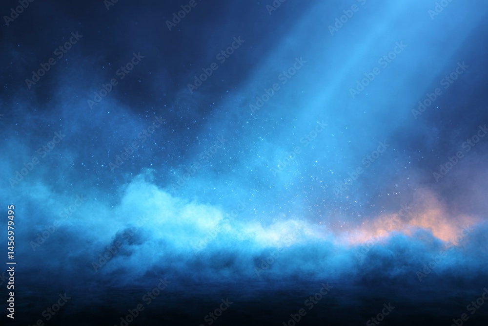 Fototapeta premium Abstract Night Sky with Glowing Clouds
